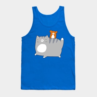 Blue Tabby Cat and Hamster Tank Top